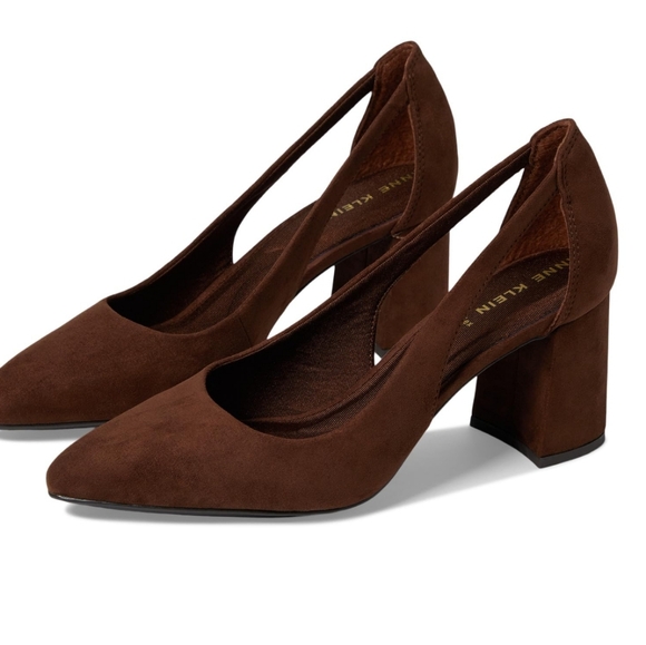 Anne Klein pumps Brown block Heel Sz 8 Iflex Soles - Picture 1 of 7